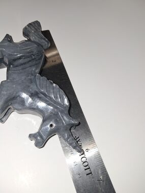 VINTAGE Hand Carved Onyx Marble Stone UNICORN Figurine 3.5" Tall 6" Long